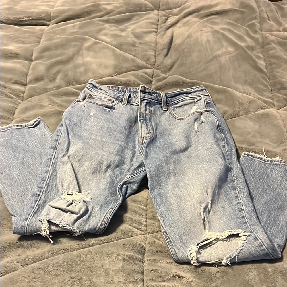 Abercrombie & Fitch Curve Love Skinny High Rise Jeans Distressed